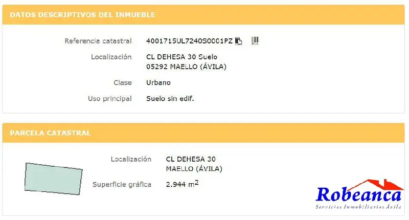 Venta Parcela Maello 2944m2 Acceso Luz Agua