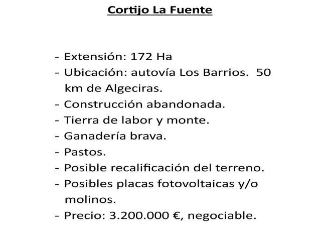 Finca Rustica en Venta Los Barrios Cadiz 172 Hectareas