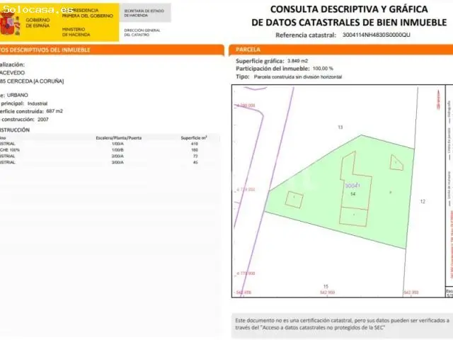 Nave Industrial en Venta Cerceda 687m2
