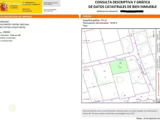 Parcela en Salinas Asturias 672m2  Vivienda Unifamiliar  Mar