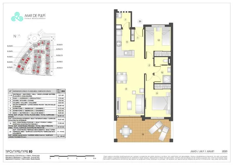 Apartamento 2 Dormitorios Lujoso Mar de Pulpi