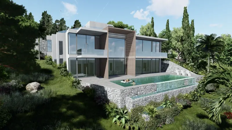 Terreno con Proyecto Aprobado en Elviria Chalet Lujo Vistas al Mar