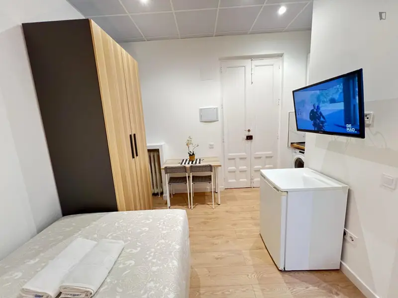 Estudio Moderno en Madrid con Wifi y Lavadora