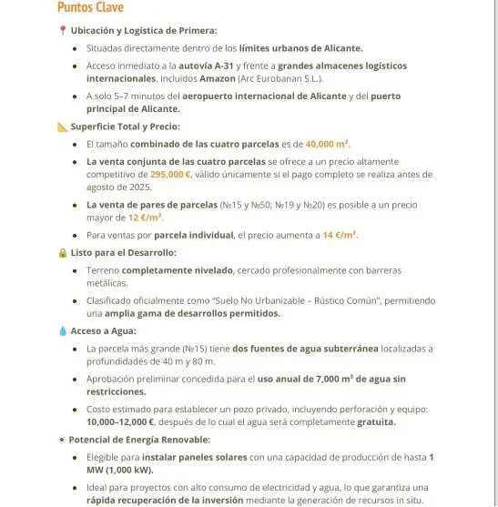 Terreno Rustico en Venta cerca Alicante