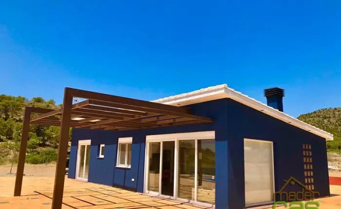 Casa Moderna de Madera 93m2 Azul