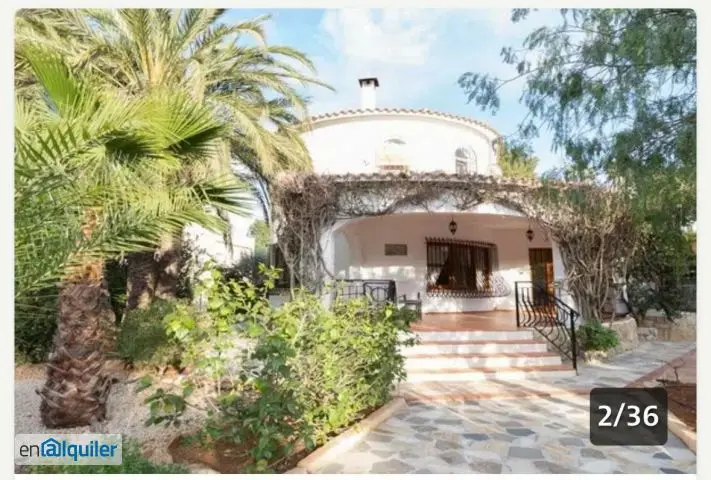 Alquiler anual Casa Les Rotes Denia Playa Piscina Jardin